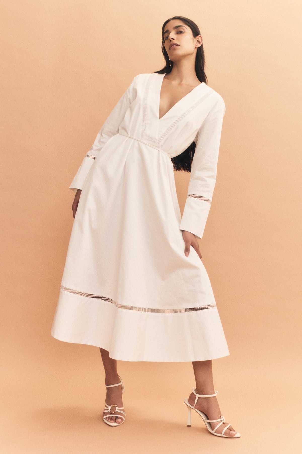Women Reborn Ladder Trim Midi Dress | Aje