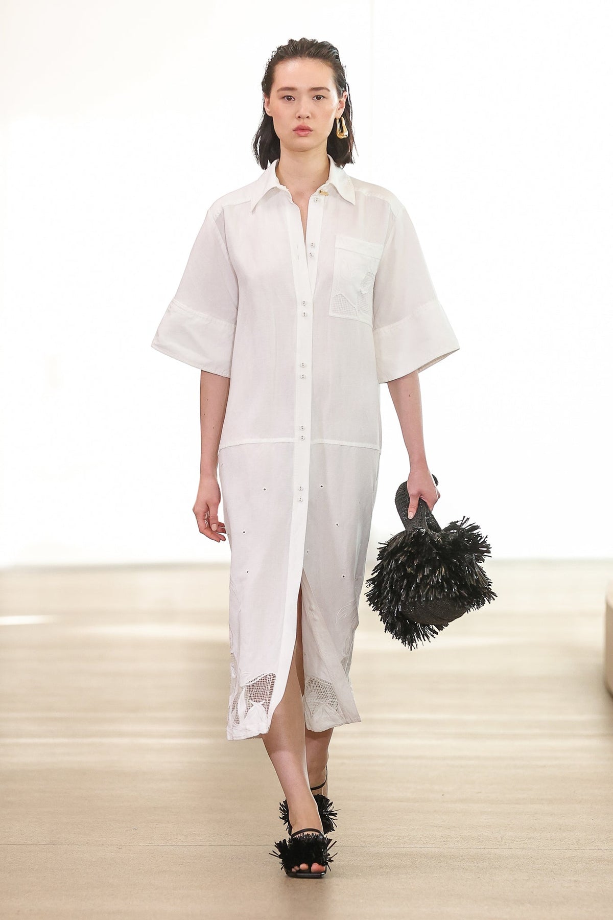 Women Agua Embroidered Shirt Dress | Aje