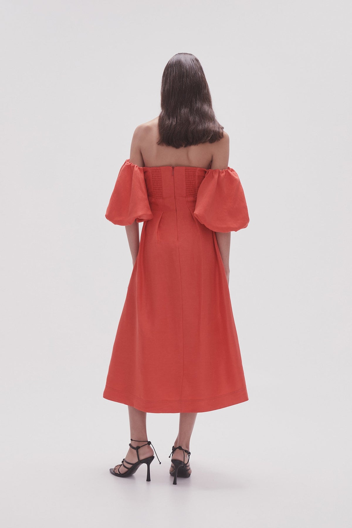 Women Eugenie Off Shoulder Midi Dress | Aje
