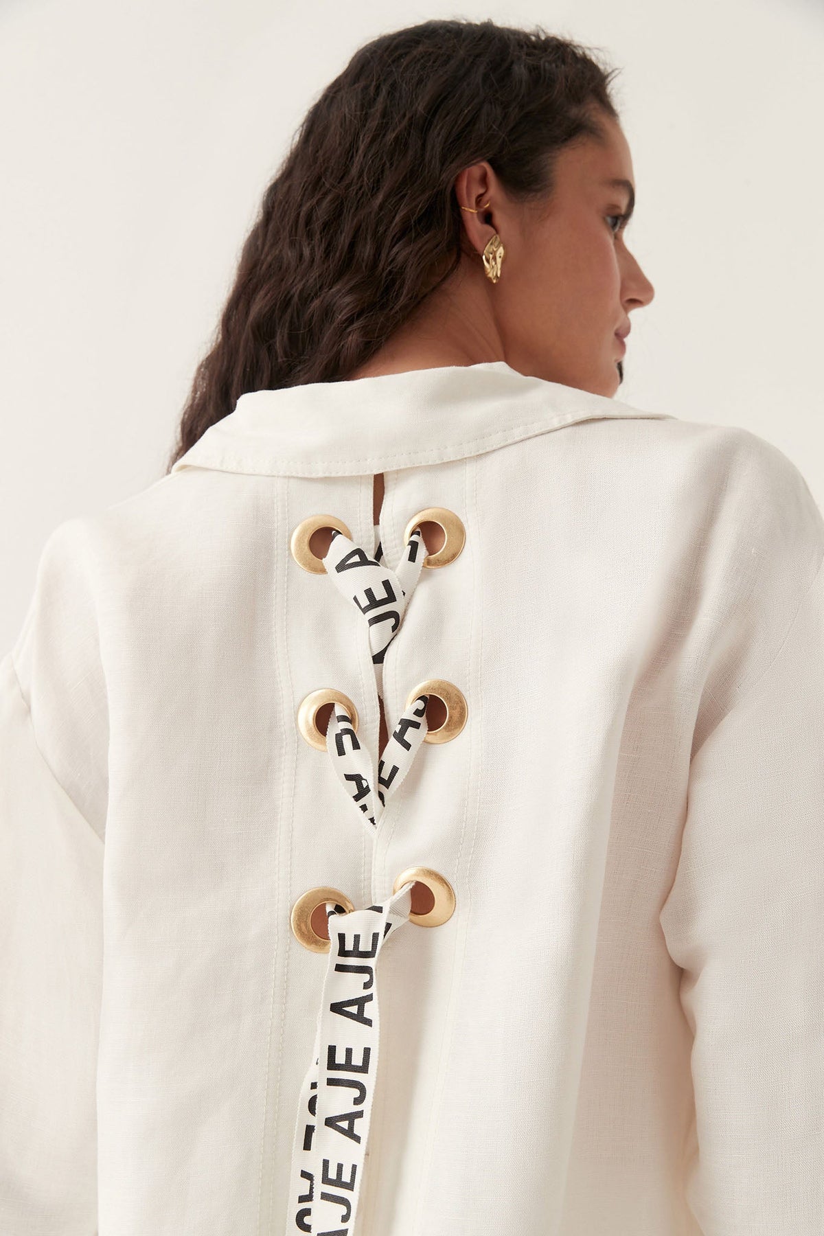 Women Virtuous Lace-Up Longline Shirt | Aje
