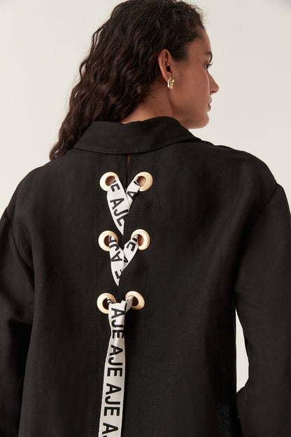 Women Virtuous Lace-Up Longline Shirt | Aje
