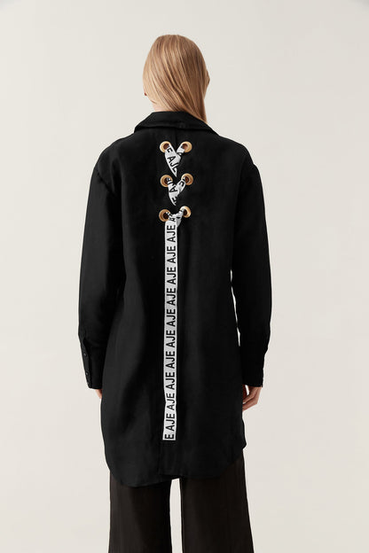 Women Virtuous Lace-Up Longline Shirt | Aje