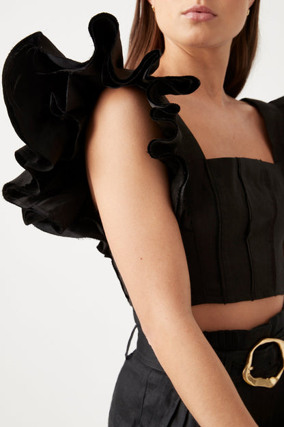 Women Vanades Frill Crop Top | Aje