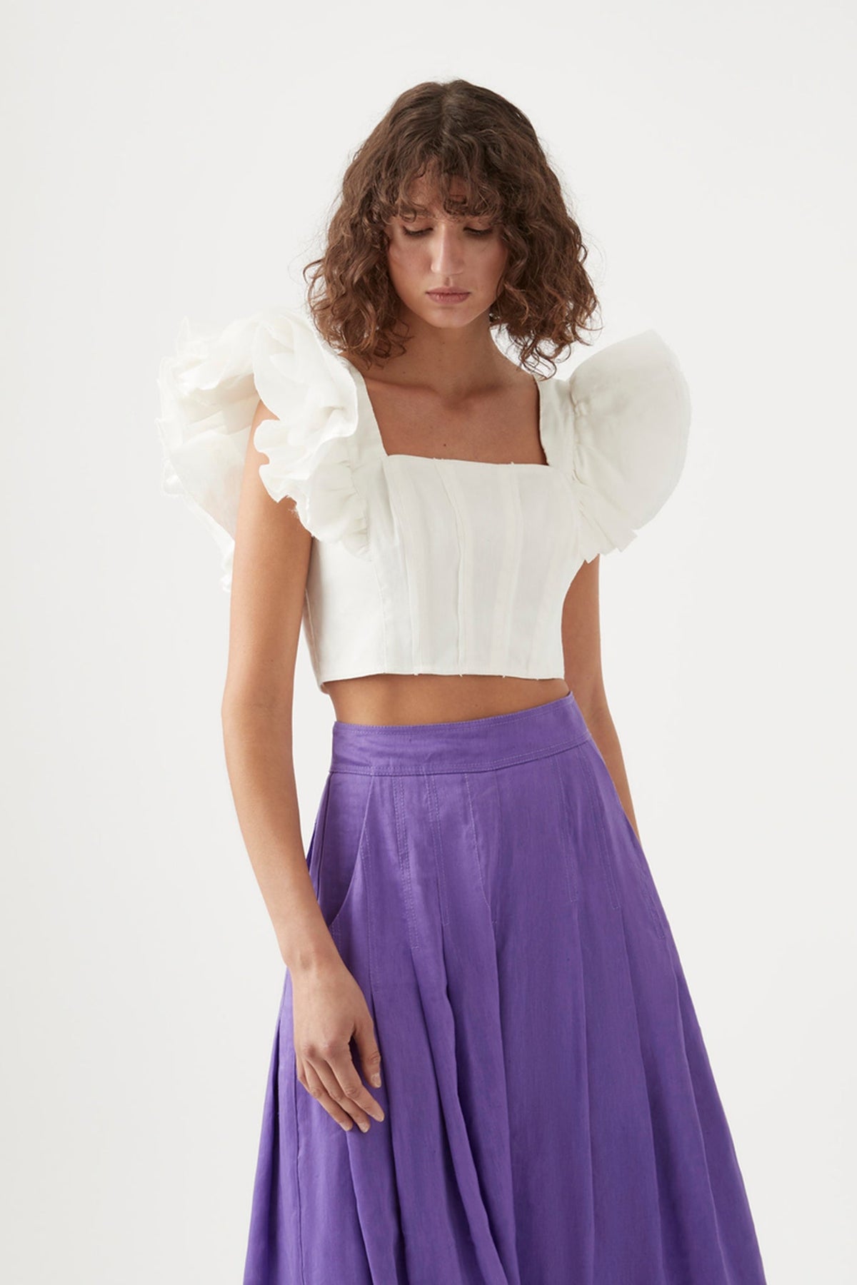 Women Vanades Frill Crop Top | Aje