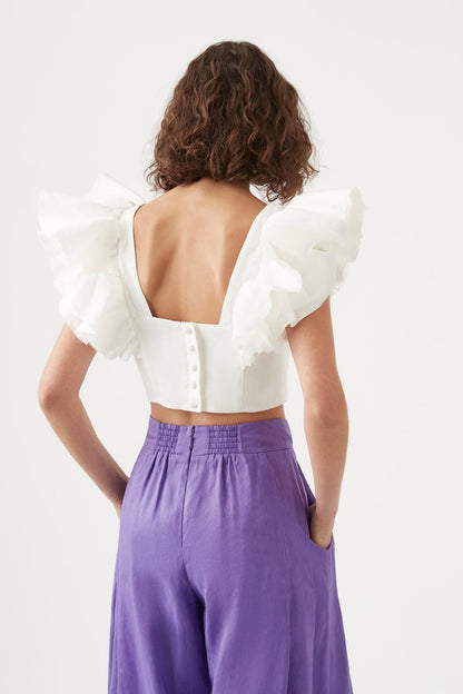 Women Vanades Frill Crop Top | Aje