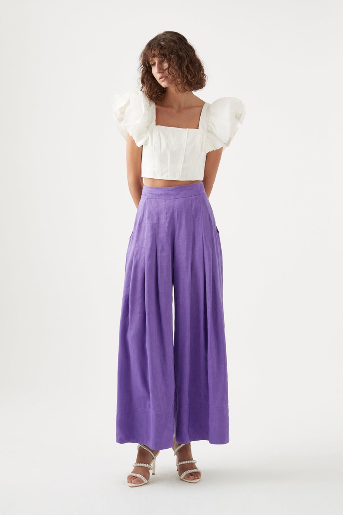 Women Vanades Frill Crop Top | Aje