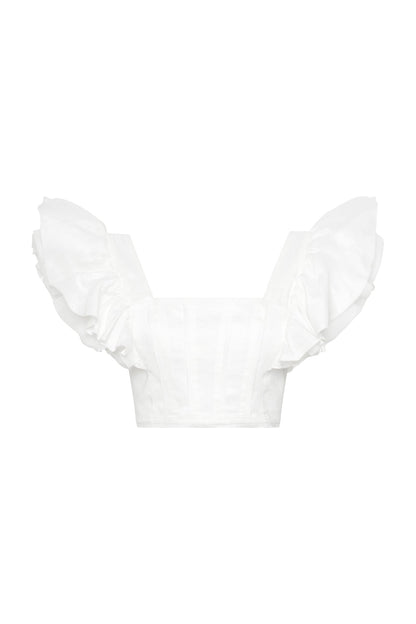 Women Vanades Frill Crop Top | Aje