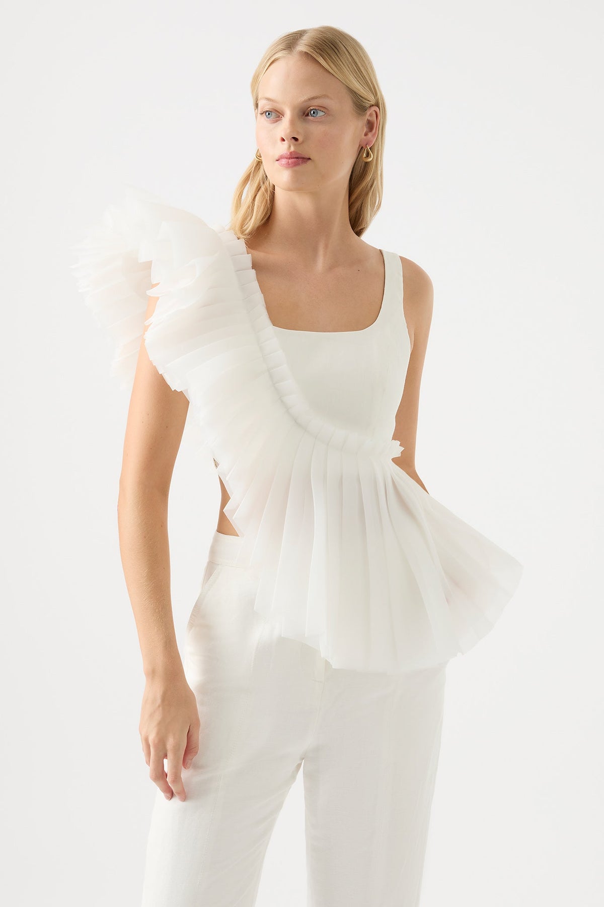 Women Orbit Sculptural Pleated Top | Aje