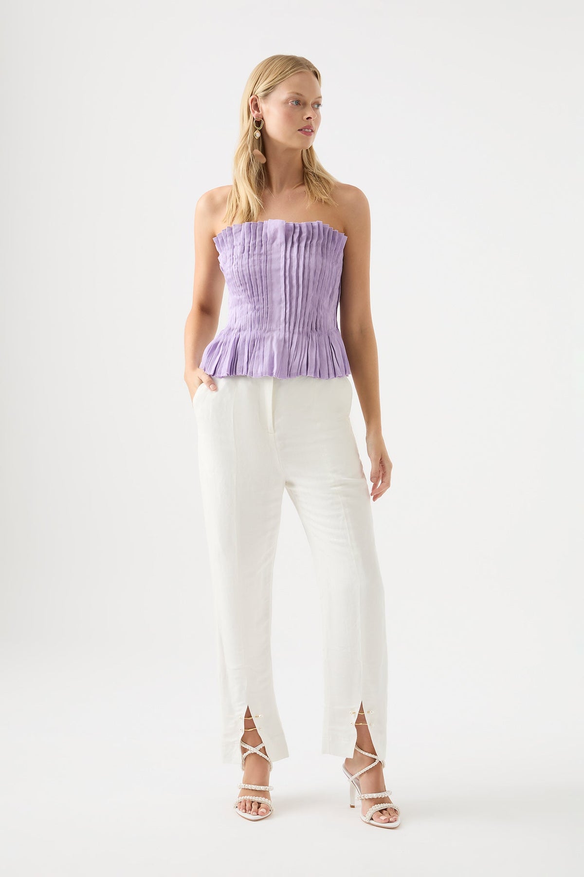 Women Horizon Pintucked Corset Top | Aje