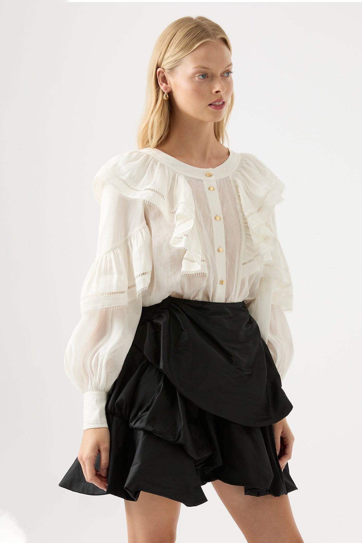 Women Zoe Ruffle Blouse | Aje