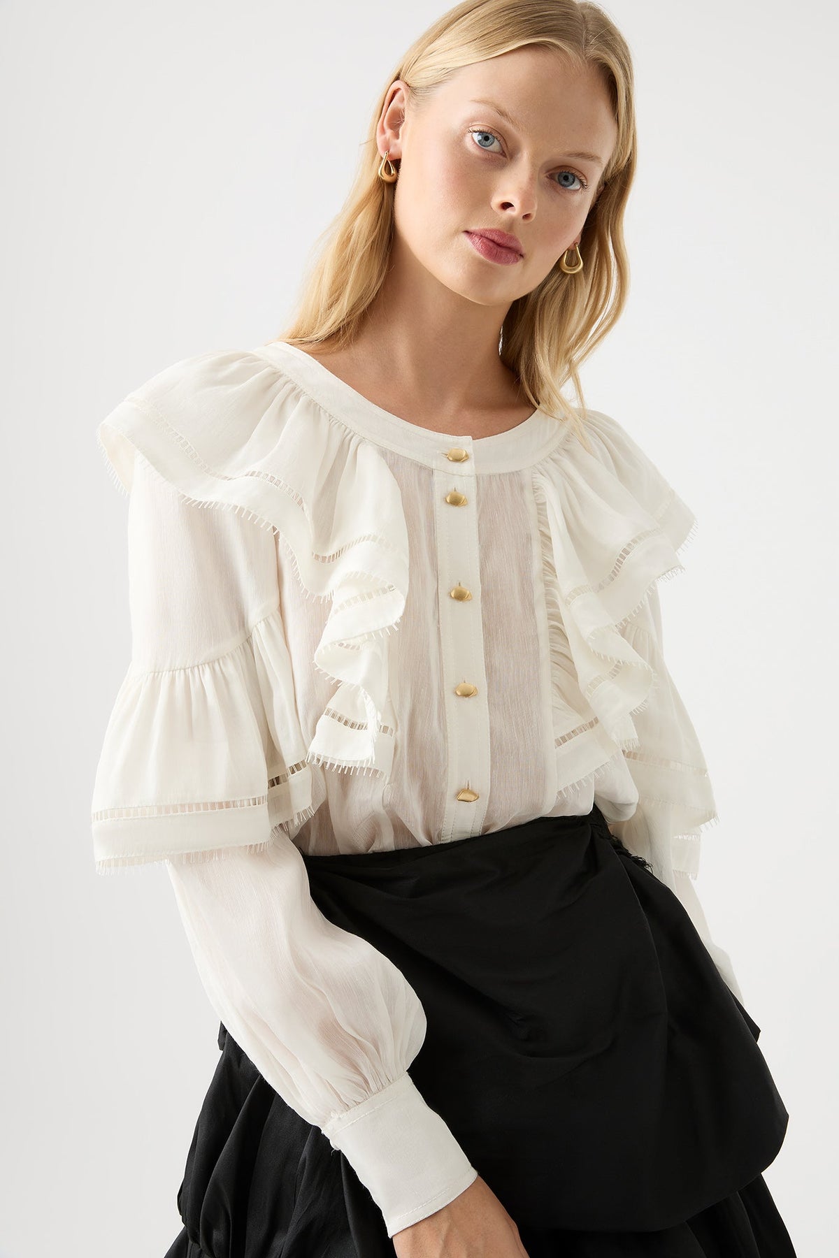 Women Zoe Ruffle Blouse | Aje