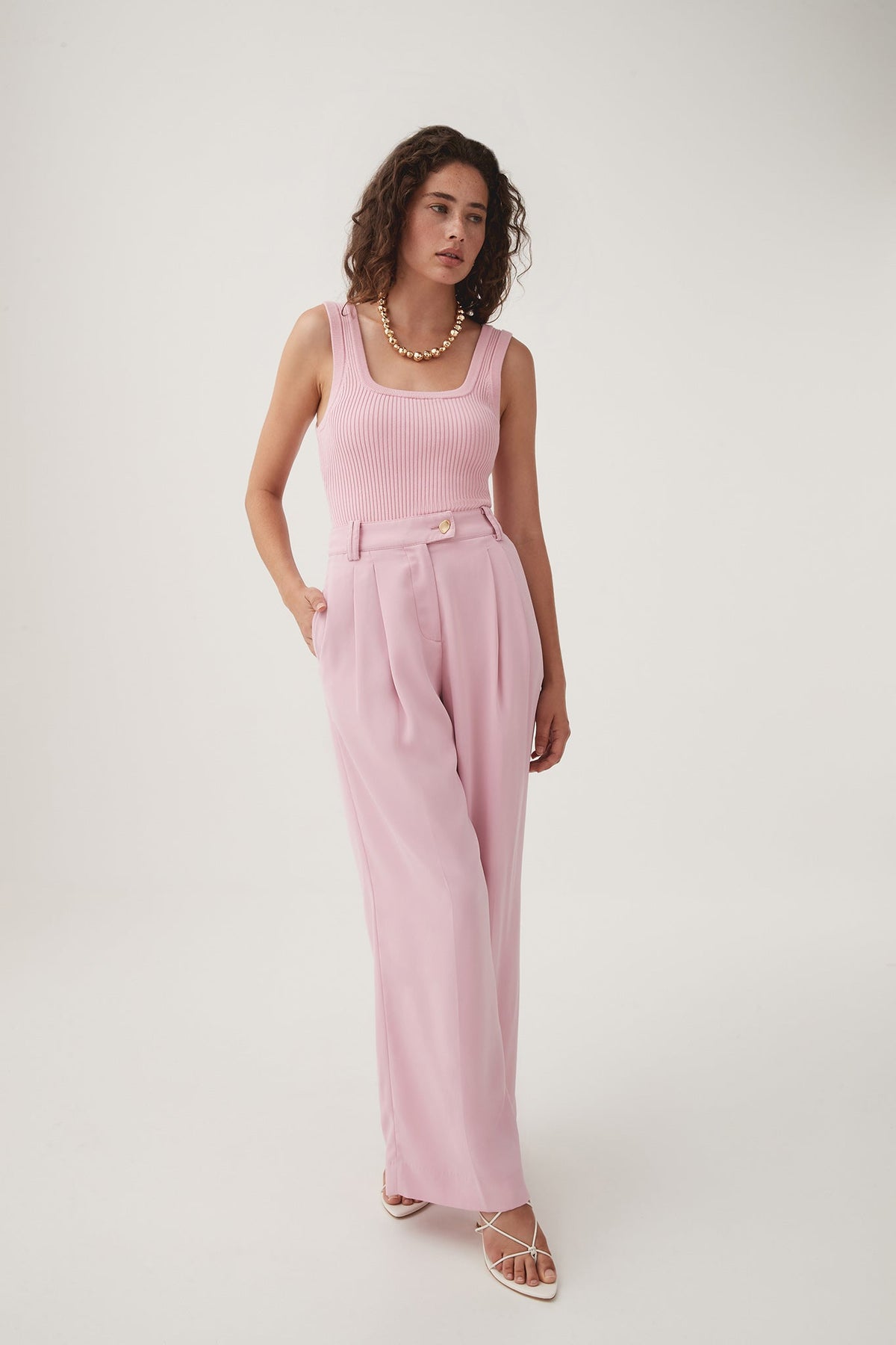 Women Bronte Scoop Neck Rib Tank | Aje