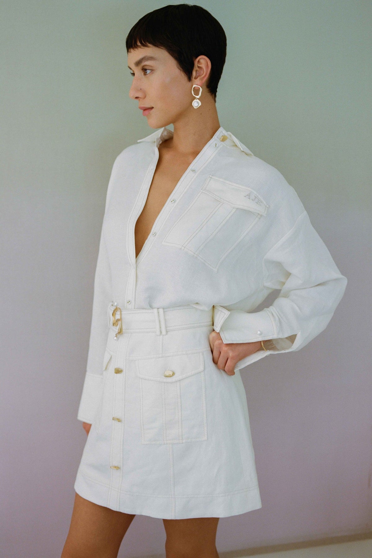 Women Satori Pearl Pin Shirt | Aje
