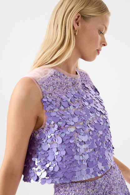 Women Celeste Sequin Shell Top | Aje