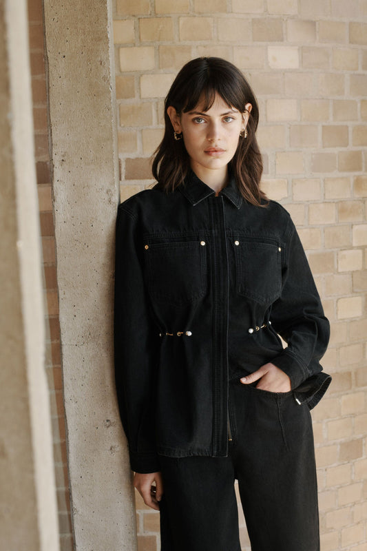 Women Willa Pearl Pin Denim Shirt | Aje