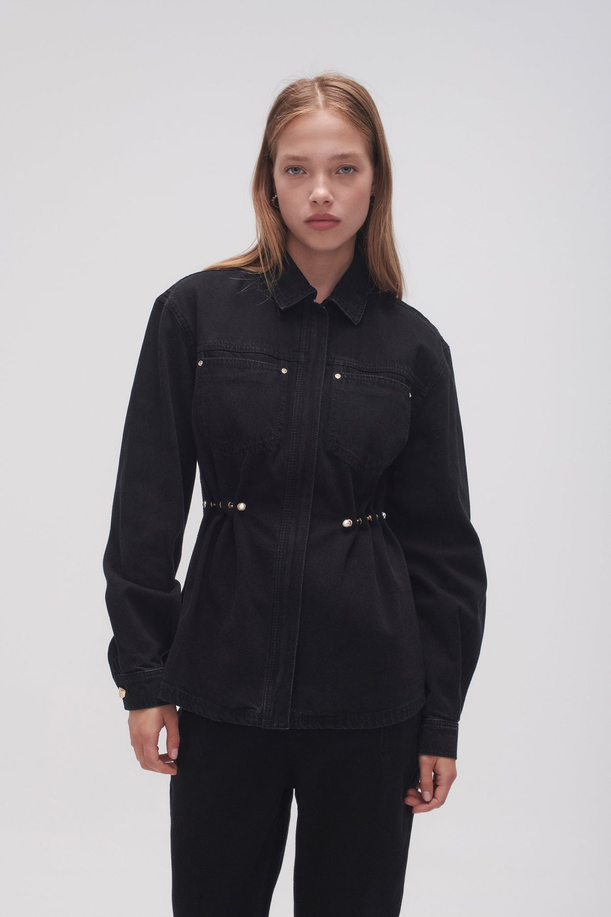 Women Willa Pearl Pin Denim Shirt | Aje