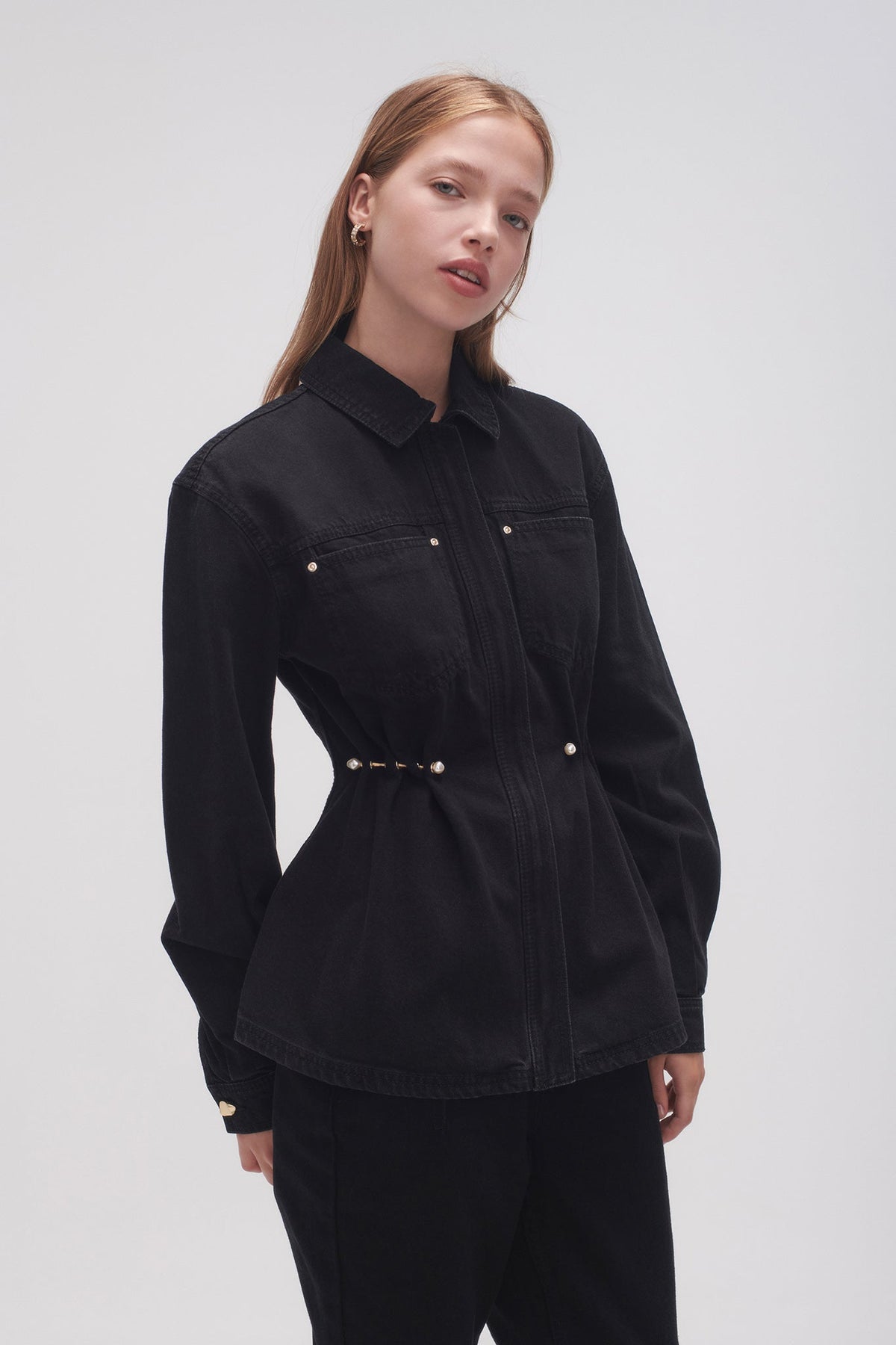 Women Willa Pearl Pin Denim Shirt | Aje