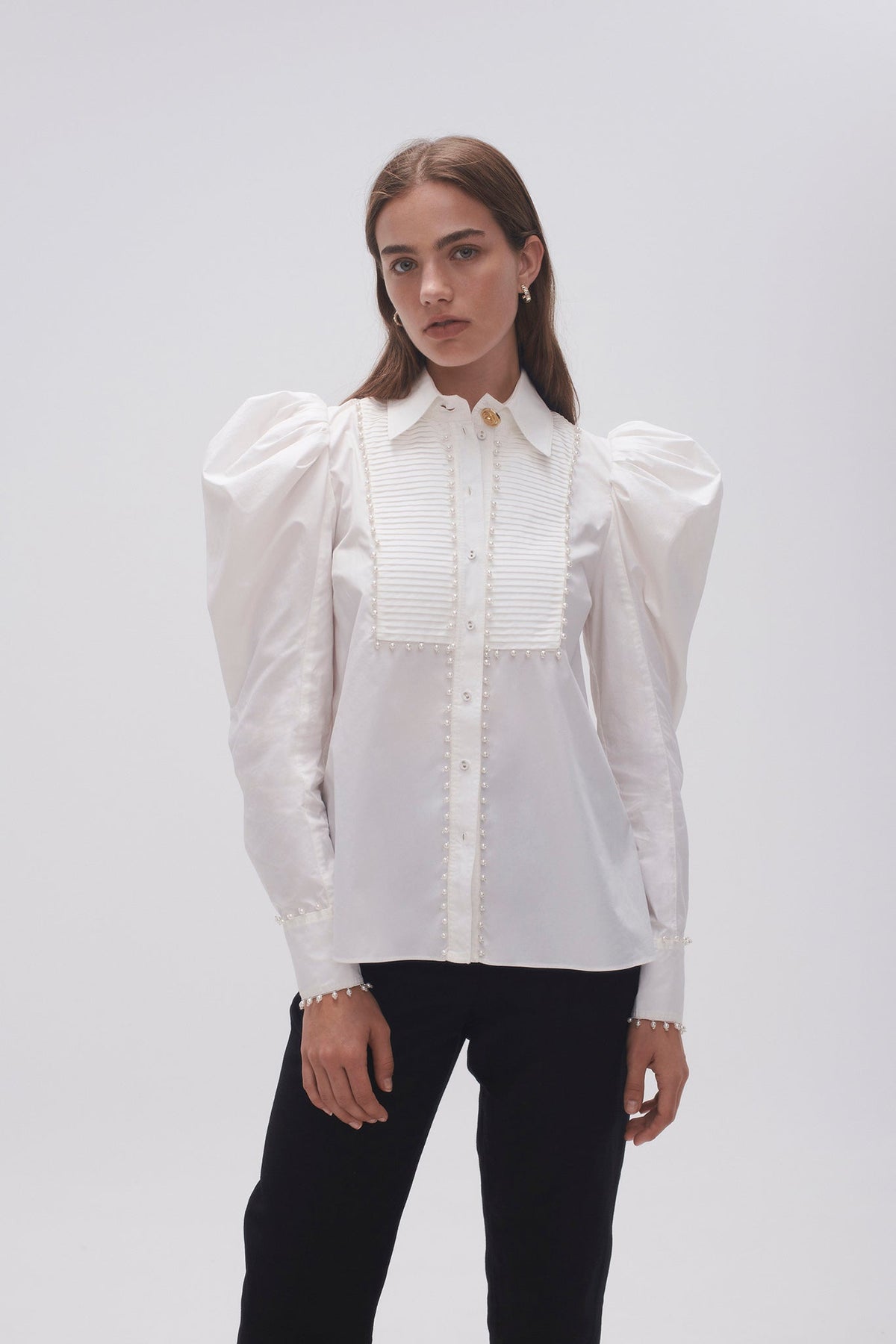 Women Florence Pearl Trim Blouse | Aje