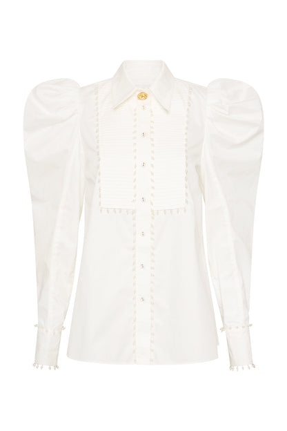 Women Florence Pearl Trim Blouse | Aje