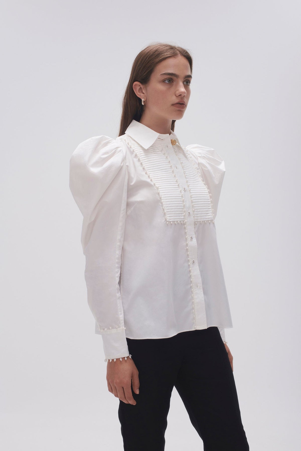 Women Florence Pearl Trim Blouse | Aje