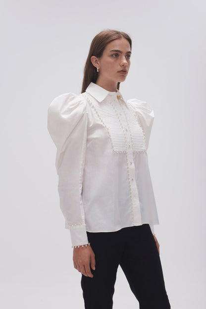 Women Florence Pearl Trim Blouse | Aje