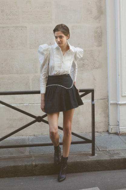 Women Florence Pearl Trim Blouse | Aje