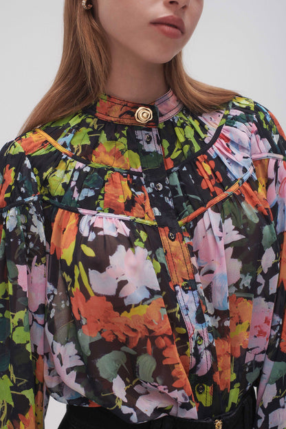 Women Nellie Ruched Swing Blouse | Aje