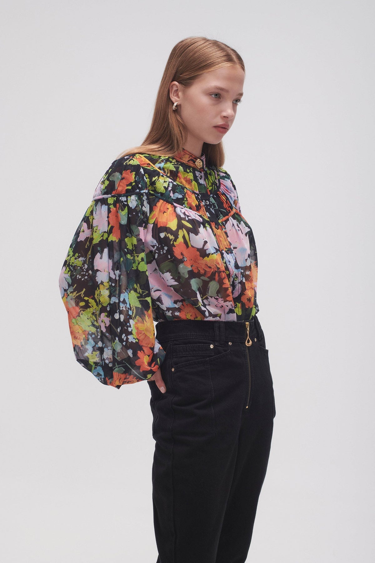 Women Nellie Ruched Swing Blouse | Aje