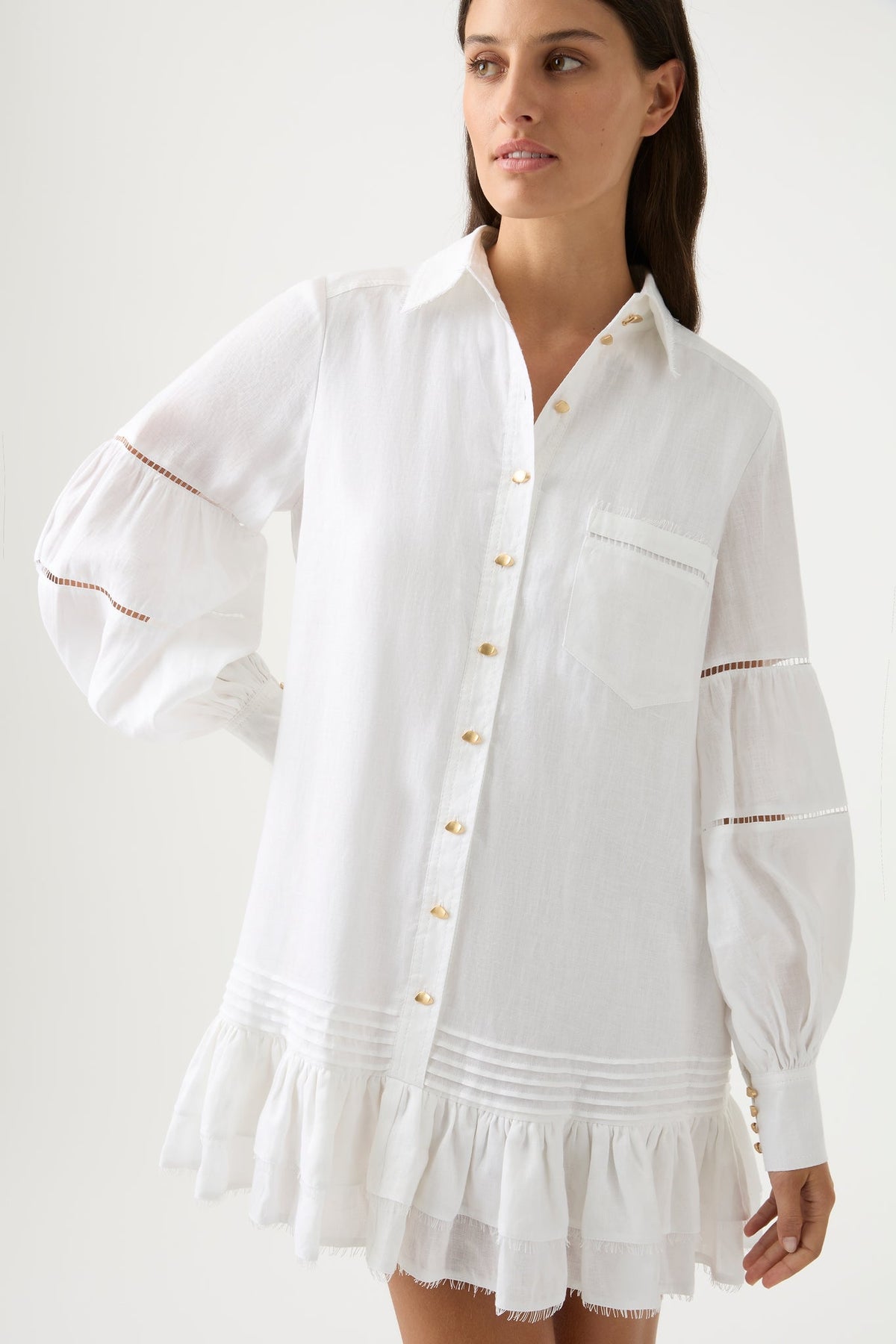 Women Lotus Shirt Mini Dress | Aje