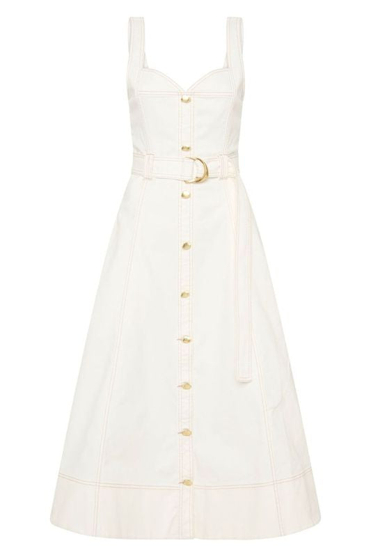 Women Clay Belted Denim Midi Dress | Aje