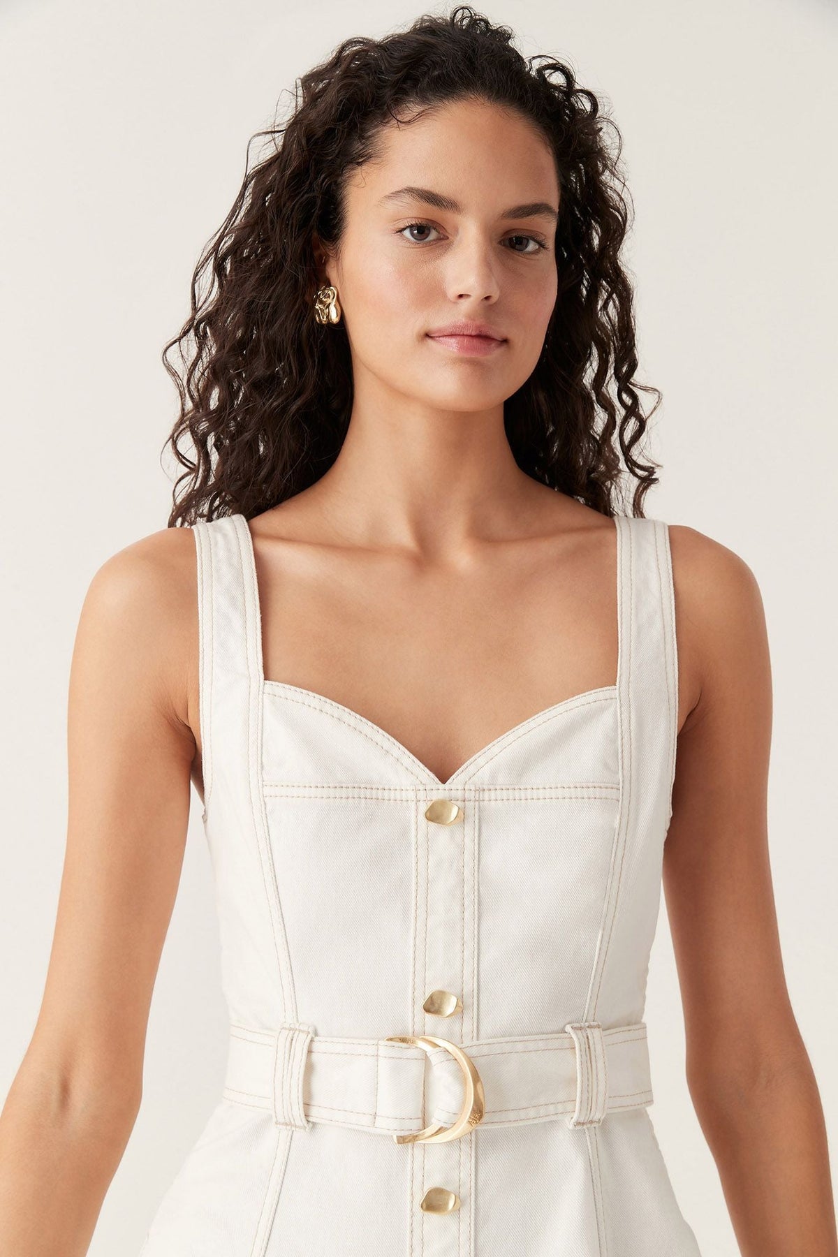 Women Clay Belted Denim Midi Dress | Aje