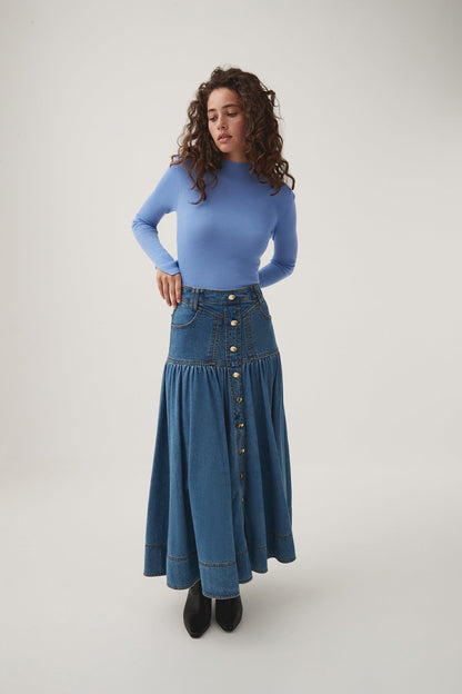 Women Belmond Denim Midi Skirt | Aje