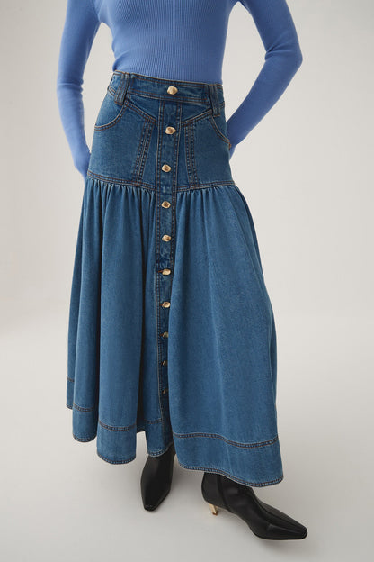 Women Belmond Denim Midi Skirt | Aje