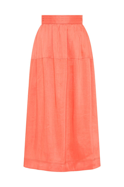 Women Shelly Flare Tuck Midi Skirt | Aje
