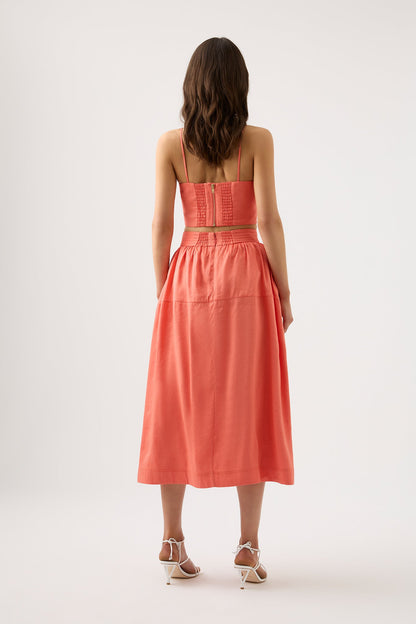 Women Shelly Flare Tuck Midi Skirt | Aje