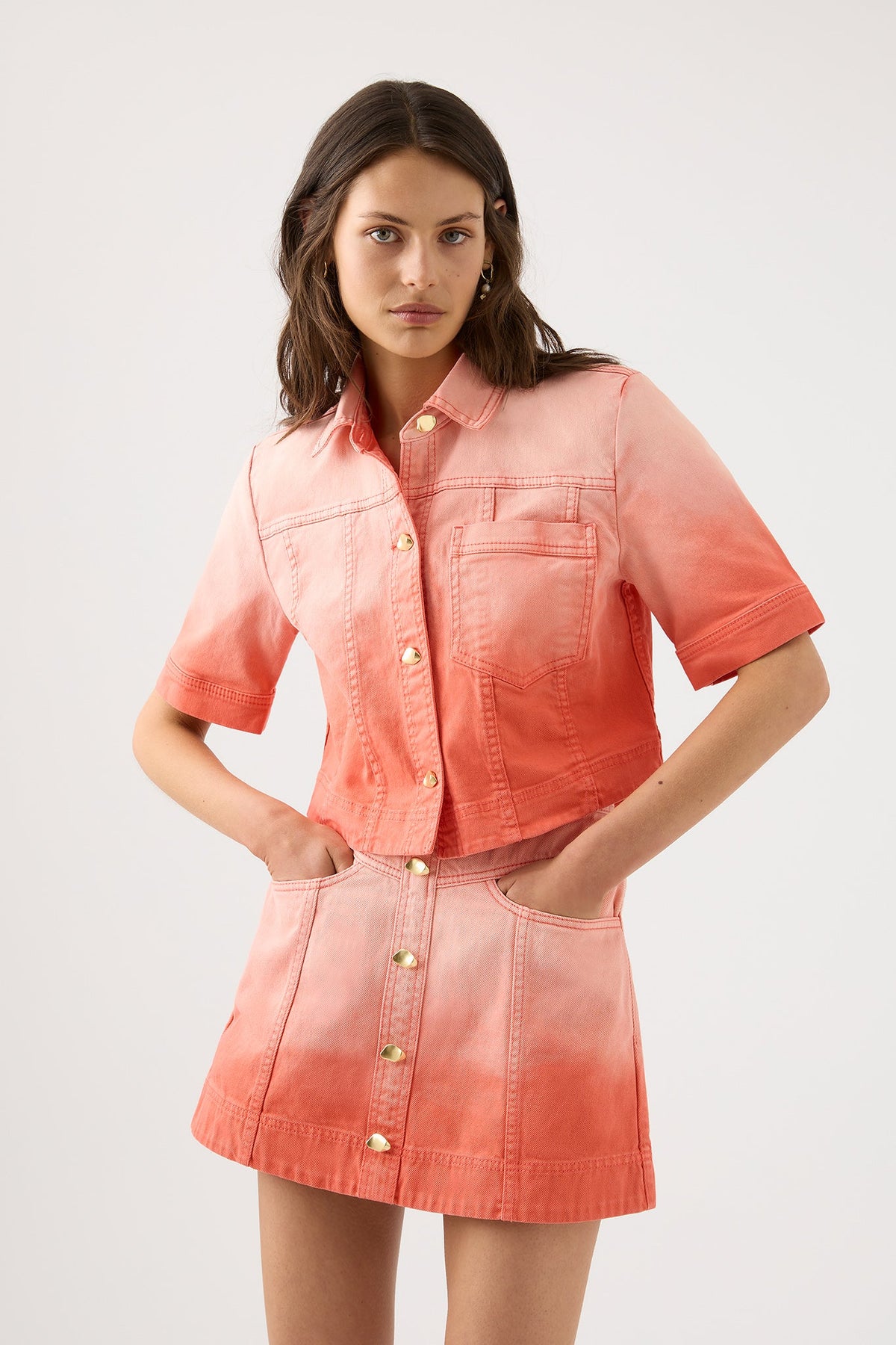 Women Ember Ombre Denim Mini Skirt | Aje