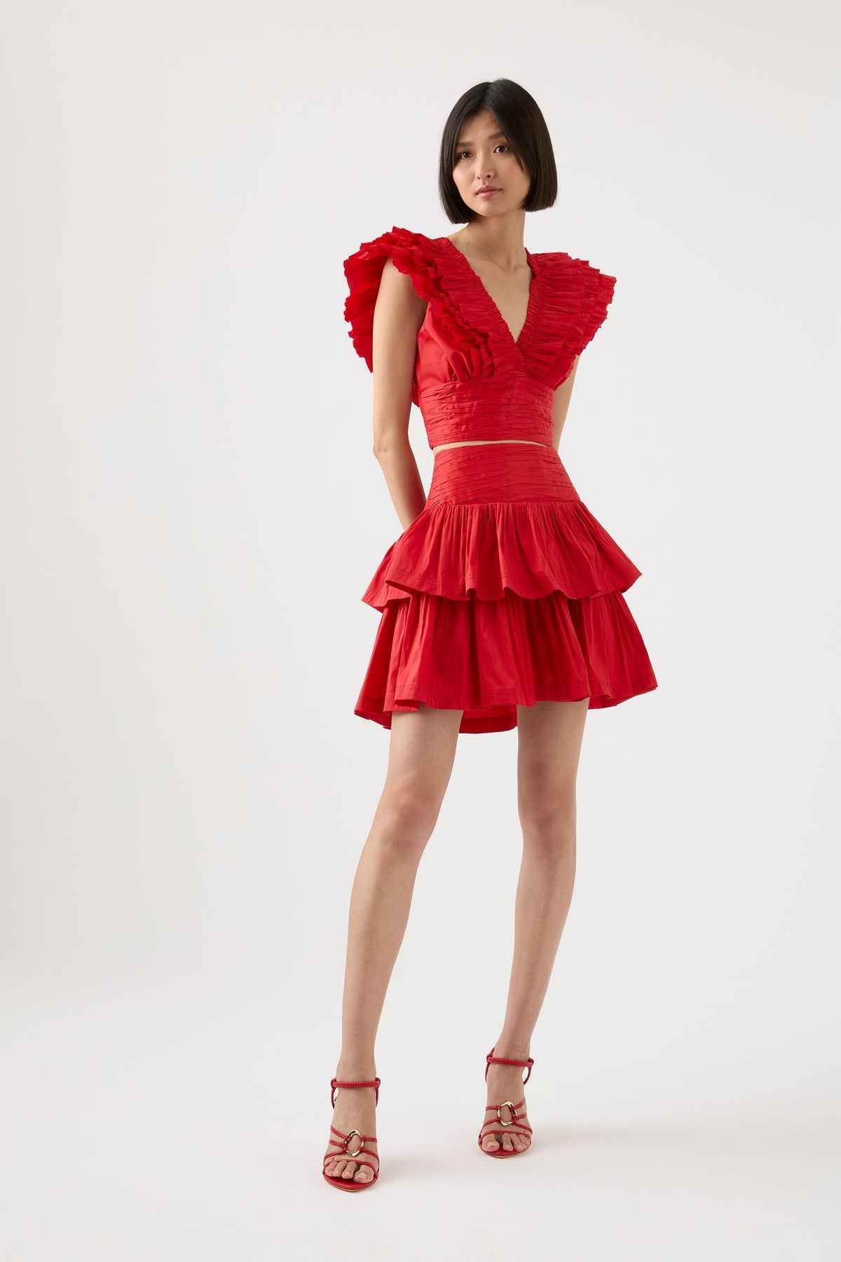 Women Rhythmic Tiered Frill Skirt | Aje