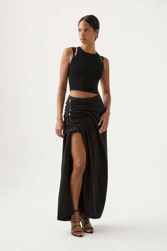 Women Mika Draped Split Midi Skirt | Aje