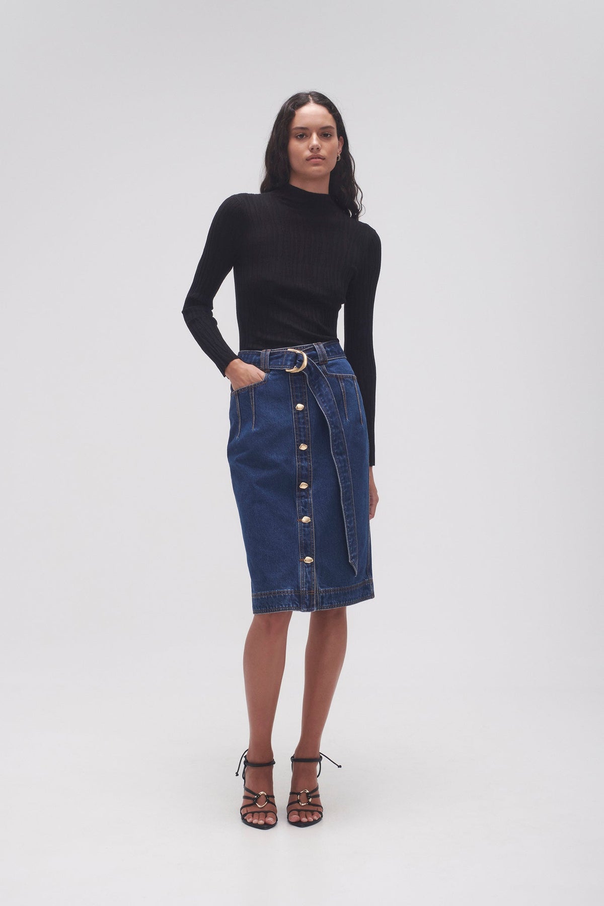 Women Colorado Denim Midi Skirt | Aje