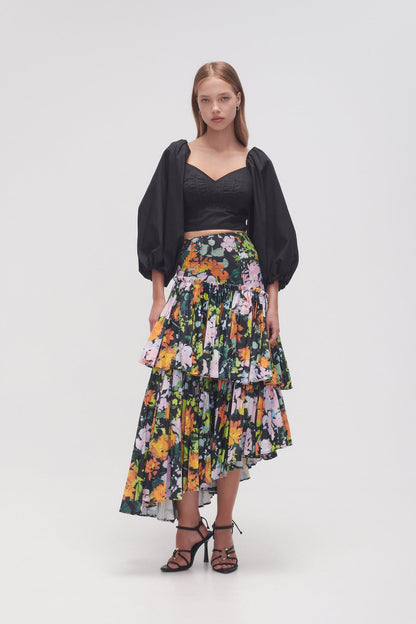 Women Alice Pleated Asymmetric Midi Skirt | Aje