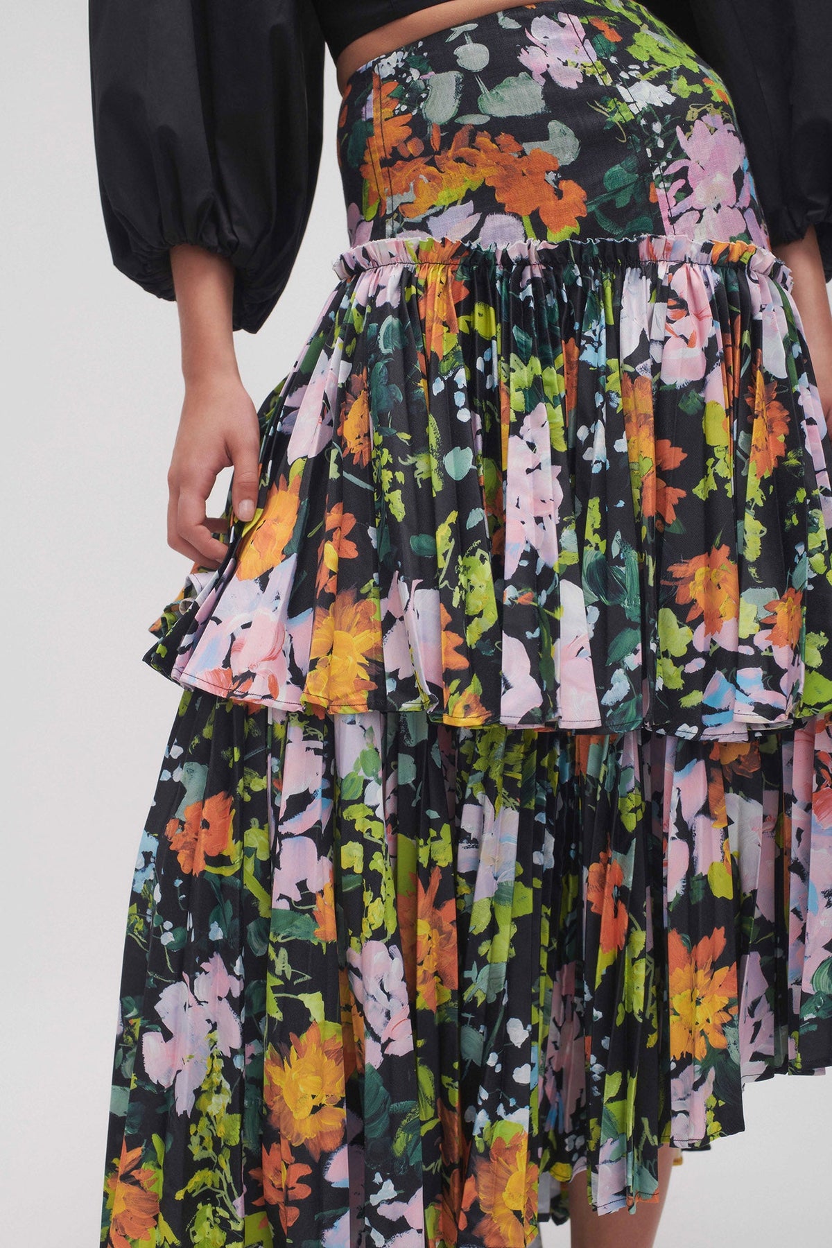 Women Alice Pleated Asymmetric Midi Skirt | Aje