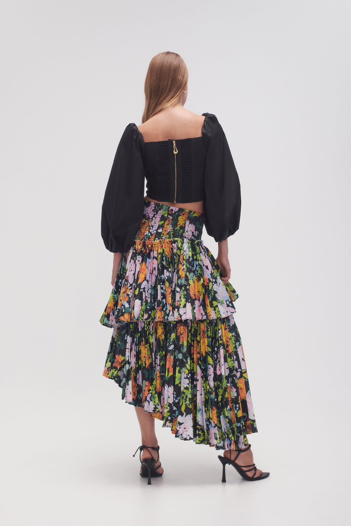 Women Alice Pleated Asymmetric Midi Skirt | Aje