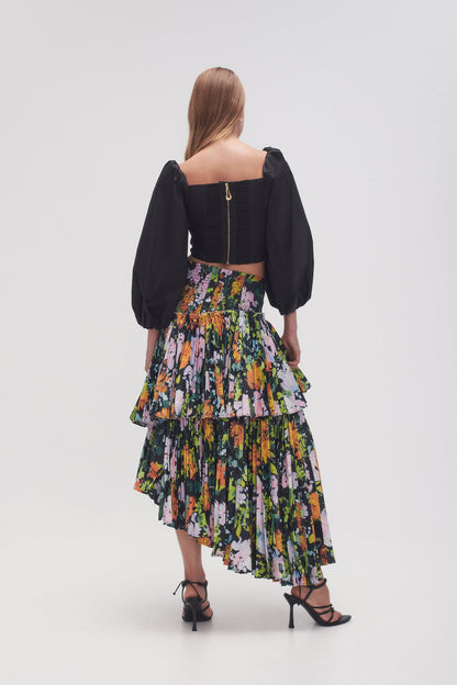 Women Alice Pleated Asymmetric Midi Skirt | Aje