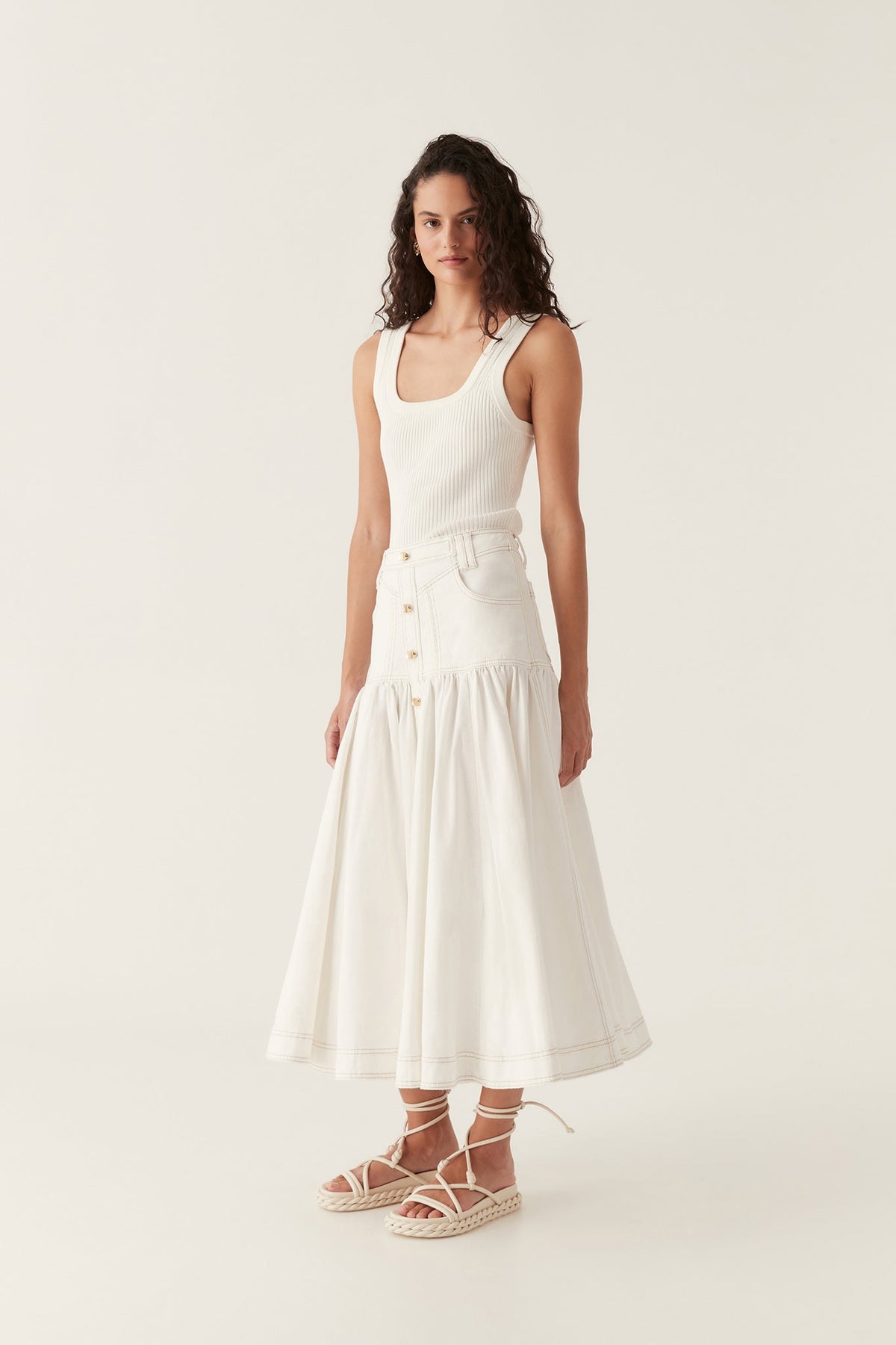 Women Belmond Denim Midi Skirt | Aje