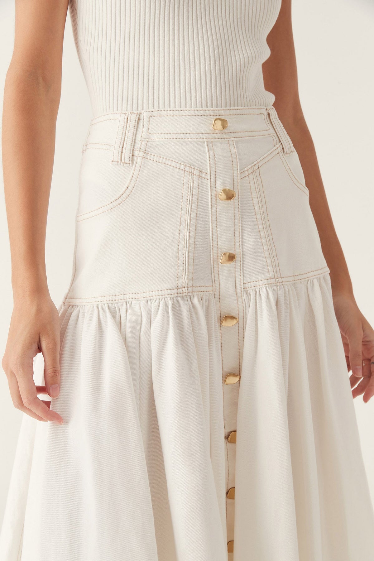 Women Belmond Denim Midi Skirt | Aje