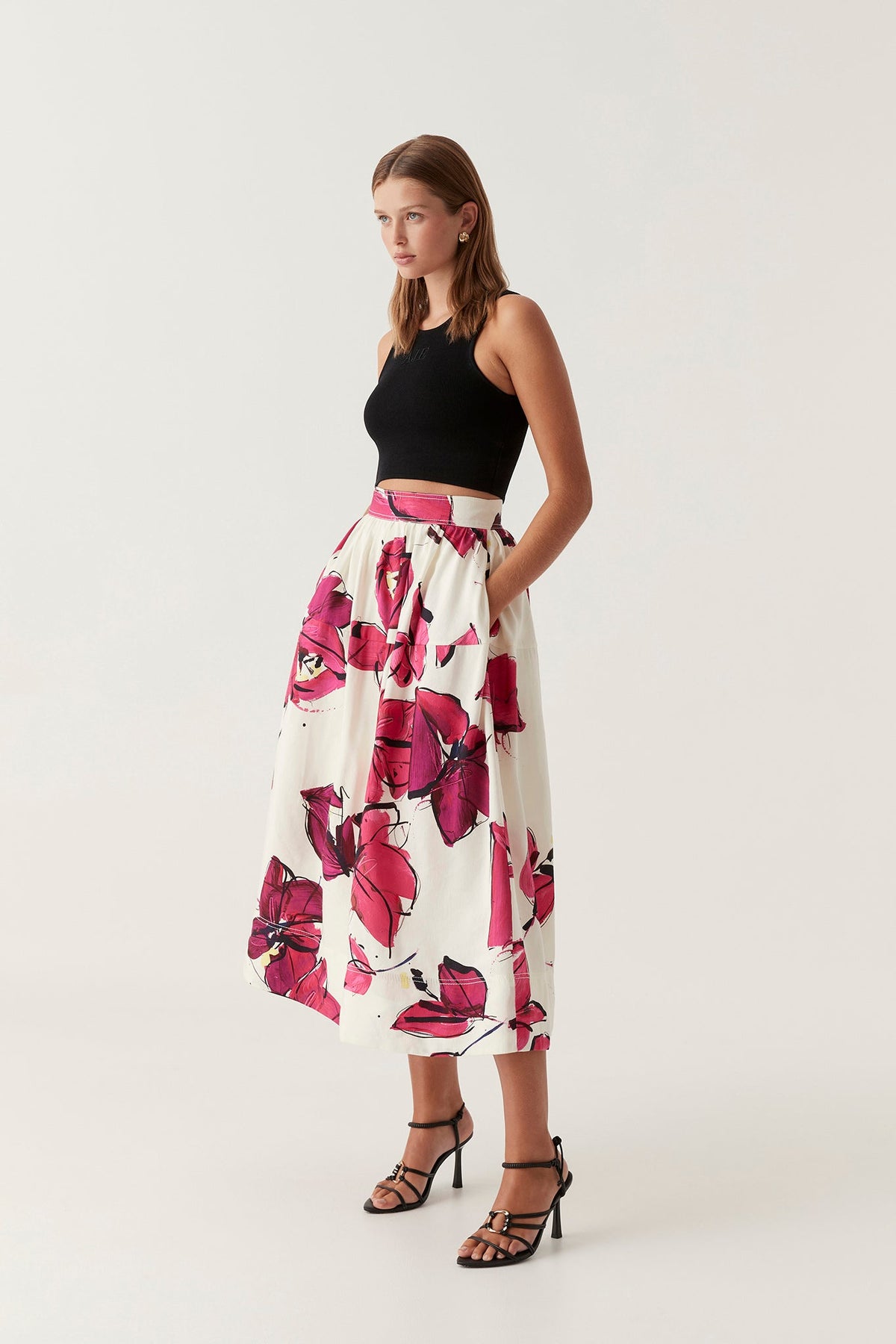 Women Lottie Gathered Midi Skirt | Aje