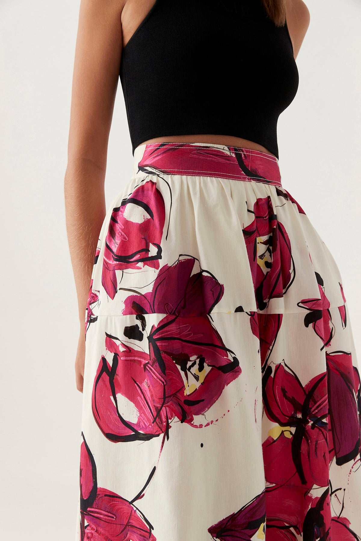 Women Lottie Gathered Midi Skirt | Aje