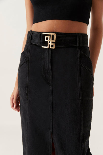 Women Lola Denim Midi Skirt | Aje