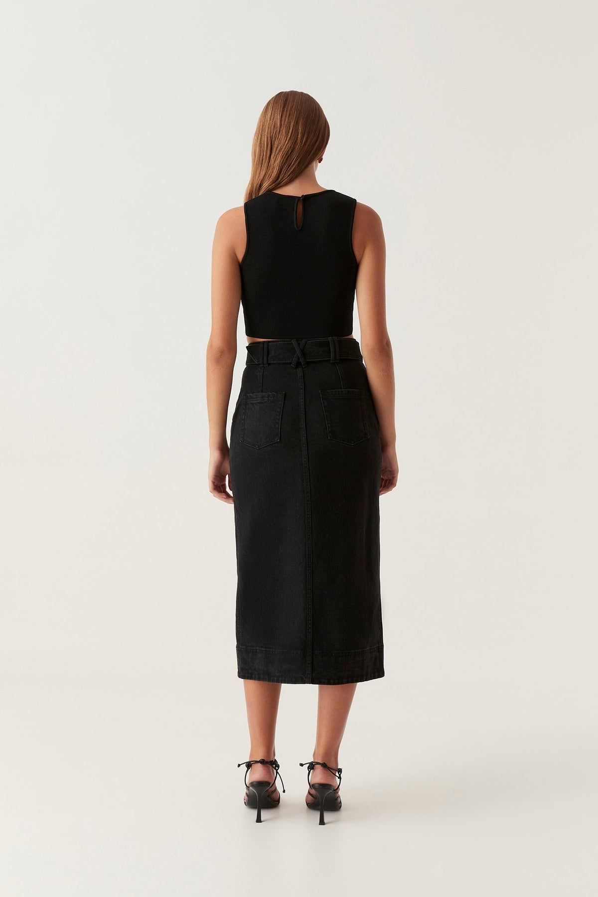 Women Lola Denim Midi Skirt | Aje