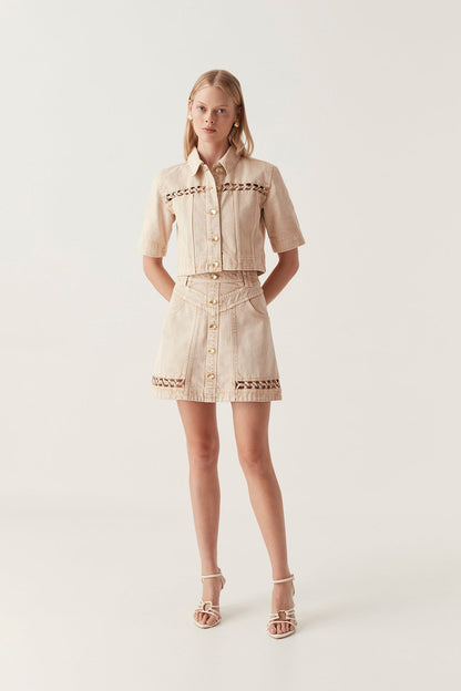 Women Effie Braid Denim Mini Skirt | Aje
